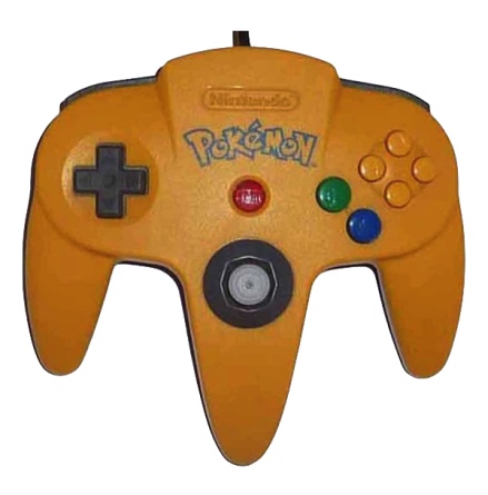 N64 Handkontroll Pok�mon Edition Gul/Bl� beg
